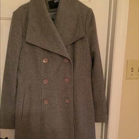 Tahari shawl collar long wool blend coat size L. Soft fabric - Picture 3 of 12